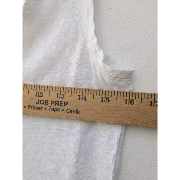 Sanctuary Women's Blouse 100% Linen Tunic Tank Top V Split Neck White Size XS - Picture 3 of 8